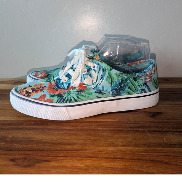 Airwalk Women's Tropical Floral Canvas Sneakers Size 7 Low Top Lace Up Shoes - Picture 5 of 9